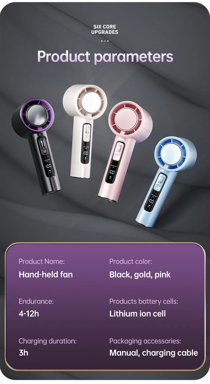 VGR 100 Speed High-speed Handheld Electric Fan with Flashlight USB Mini Portable Charging Small Fan Desktop Small Electric Fan