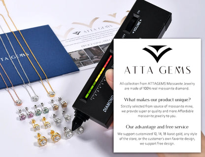 ATTAGEMS Luxury Round Cut 2.5mm Moissanite Ring for Women Man 925 Sliver Sparkling Fine Jewelr Engagement Wedding Party Gift New