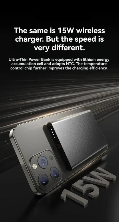 5000/10000mAh Thin Wireless Power Bank Potable Charging Mobile Powerbank Magnetic External Battery for iPhone Huawei Xiaomi 2025