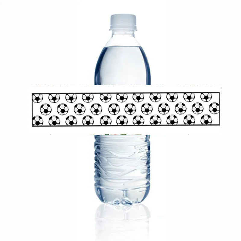 10/20/30Pcs Sports Soccer Water Bottle Labels Personalized Kids Party Stickers Birthday Party Decoration For Kids