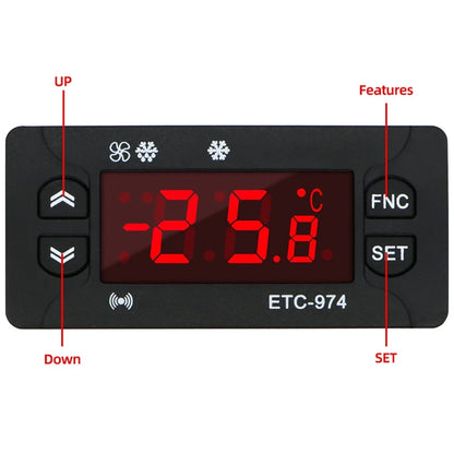 ETC-974 Digital Temperature Controller Microcomputer Thermostats Thermostat Refrigeration Alarm 220V NTC Sensor