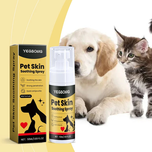 50ml Pet Skin Care Spray Relieve Discomfort for Dogs Cat Flea Lice Control Alleviate Skin Scratching Licking Pet Wound Spray