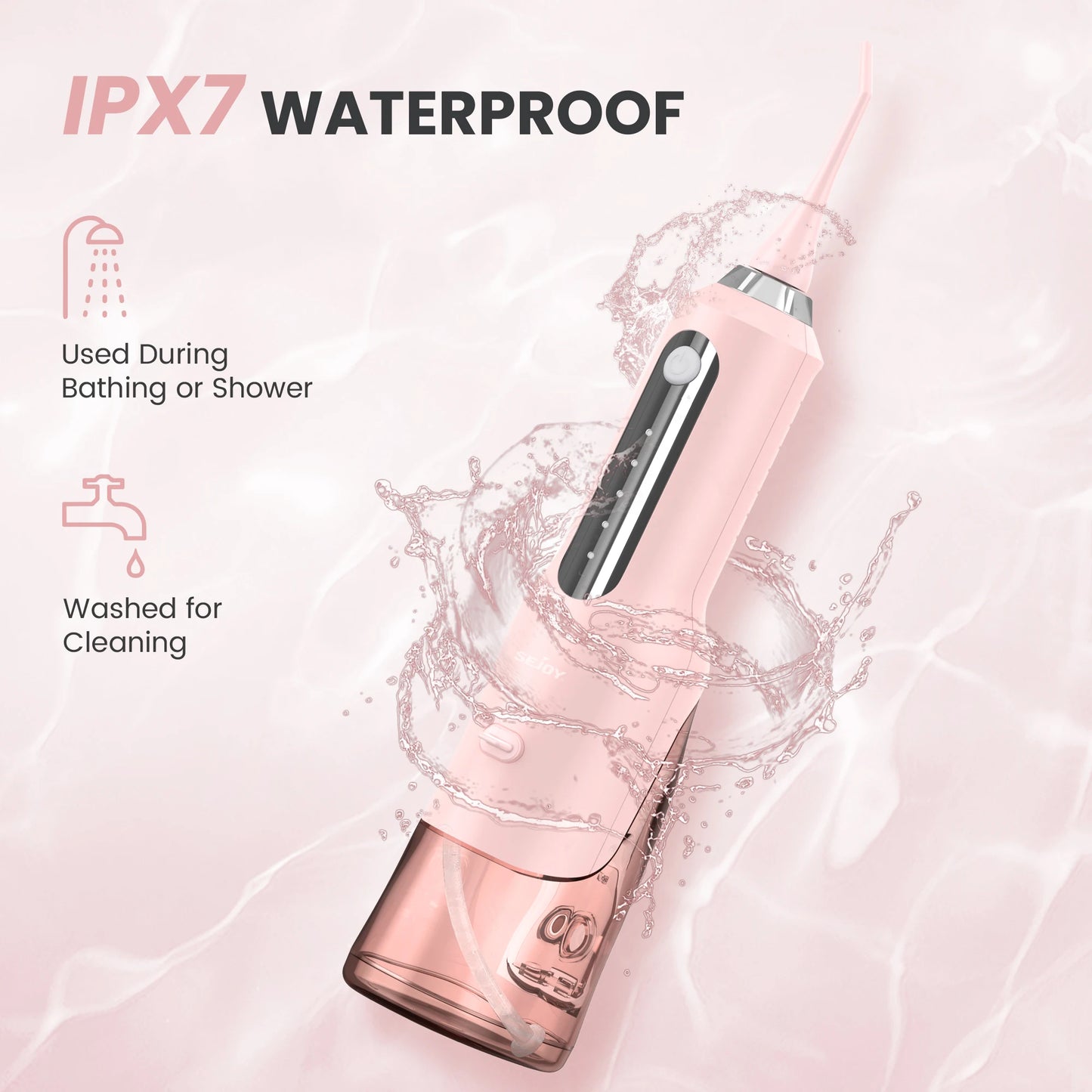 SEJOY Water Flosser for Teeth Irrigator Teeth Whitening Tool Portable Water Pick Personal Care Appliances Dental Teeth Cleaner