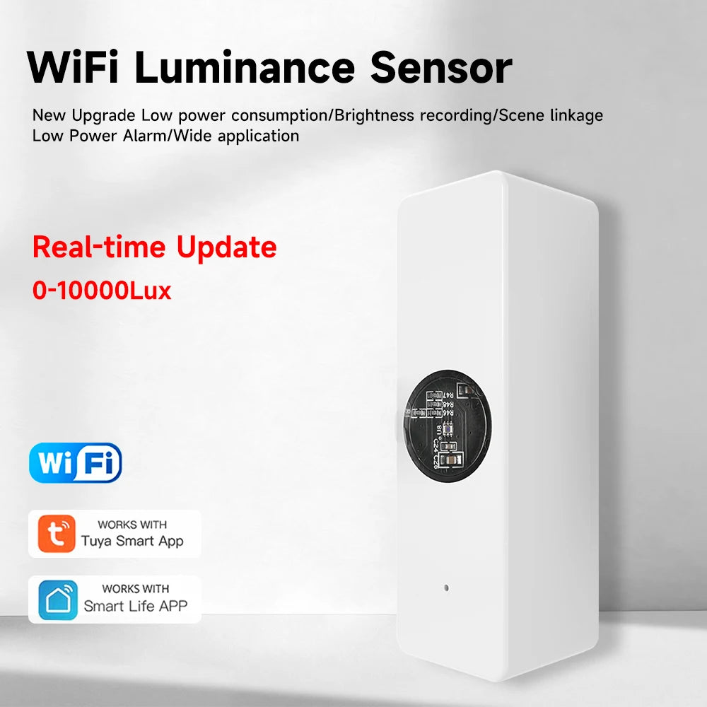 WiFi brightness sensors, light sensors, illumination brightness detectors and other smart home devices with Tuya Smart Life devi