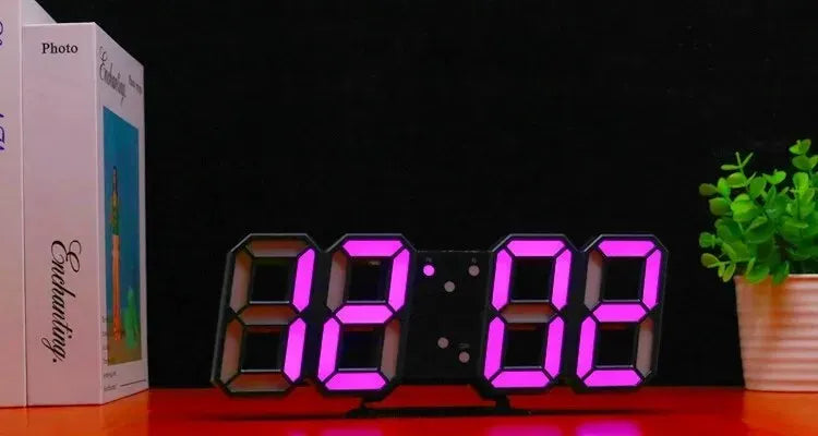 3D Mini Clock LED Digital Wall Clock Desk Clock Electronic Alarm Clock Living Room Wall Clock DIY Kitchen Timer