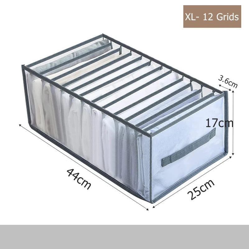 Wardrobe Clothes Organizer 12/9/5 Grids Closet Organizers and Storage for Clothing Jeans Socks Skirts Bra Storage Box Closet