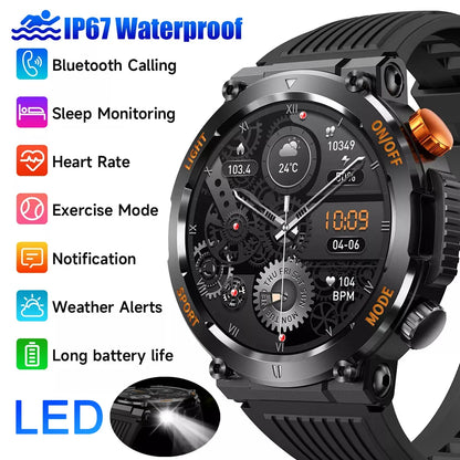 Smart Watch Men Bluetooth Call Health Monitor Sports Smart Watch IP67 Waterproof Outdoor Sports Watch 100+ Sports Modes