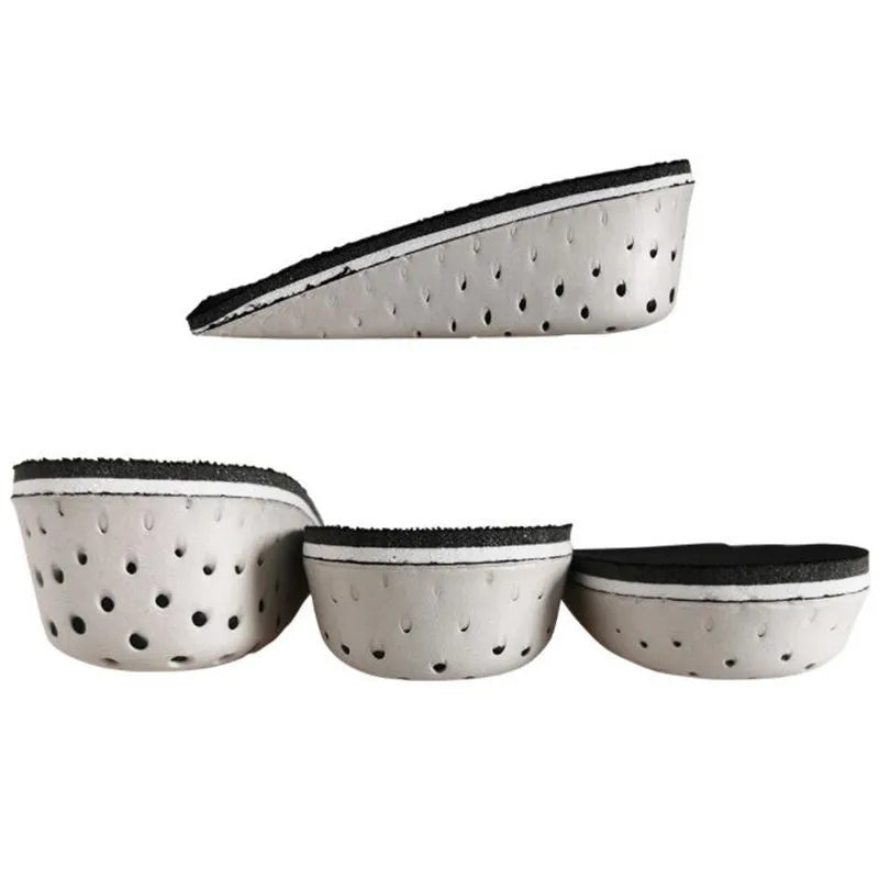 Height Increase Half Shoe Insoles Heel Insert Sports Shoes Pad Cushion Arch Support Unisex 2-5 CM Invisible Heighten Sole Insole