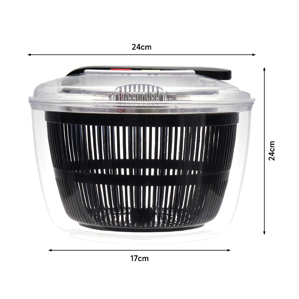 【Lifeideas】5L Salad Spinner Large Salad Sowl With Lid One-handed Easy Press Salad Spinner Washer Dryer Drainer Mixer