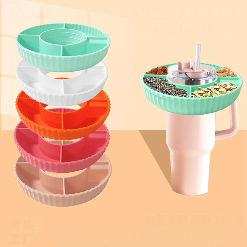 Snack Bowl For Stanley Cup, Silicone Snack Tray Compatible With Stanley Cup, Reusable Snack Ring
