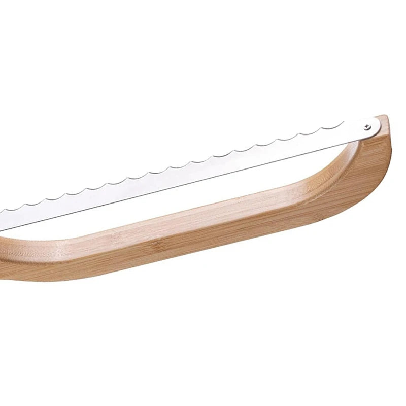 15.8Inch Wooden Bread Bow Knife Bread Slicer With Wooden Handle Bread Slicer For Homemade Bread Sourdough Bread Cutter