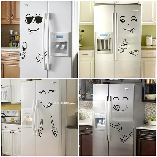 Fridge Cute Stickers Fridge Magnet Fridge Happy Delicious Face Kitchen Fridges Wall Stickers Art Cute Wall Sticker Home Decor