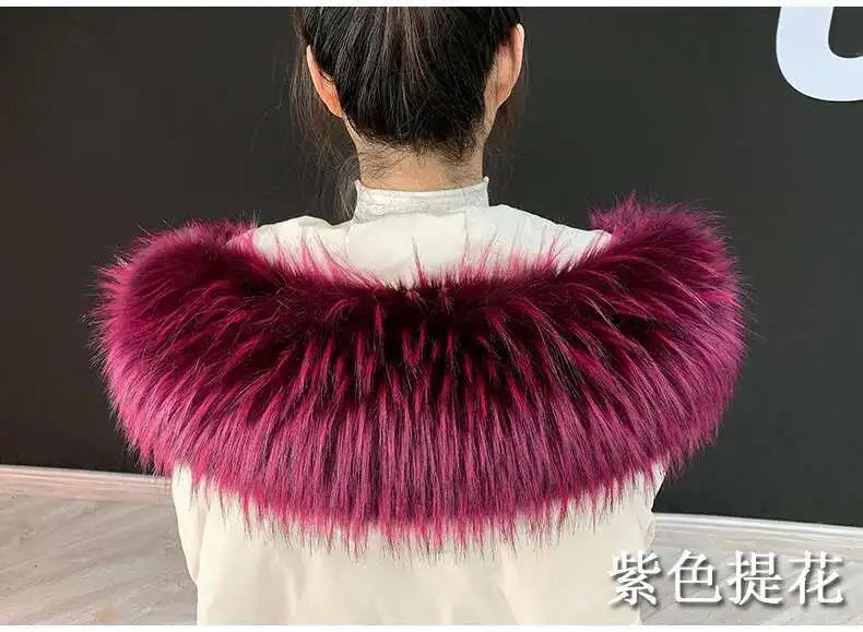 Detachable Faux Fur Collar Extra Large Warm Fake Fur Scarf Wrap Evening Cape For Winter Womens Coat Faux Fur Hood Ttrim Collar