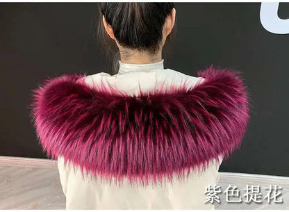 Detachable Faux Fur Collar Extra Large Warm Fake Fur Scarf Wrap Evening Cape For Winter Womens Coat Faux Fur Hood Ttrim Collar