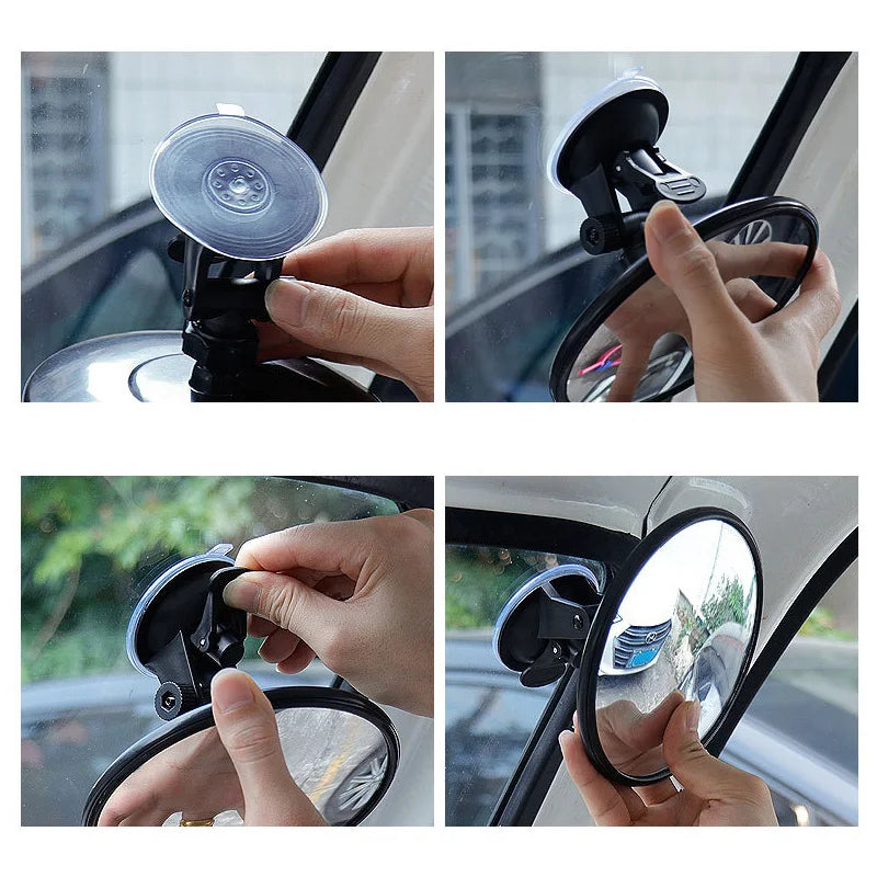 Car Mirror 360 Degrees Rotatable Dashboard Windshield Sun Visor Plate Auxiliary Observe Mirror Suction Cup Interior Baby Mirrors