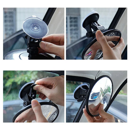 Car Mirror 360 Degrees Rotatable Dashboard Windshield Sun Visor Plate Auxiliary Observe Mirror Suction Cup Interior Baby Mirrors