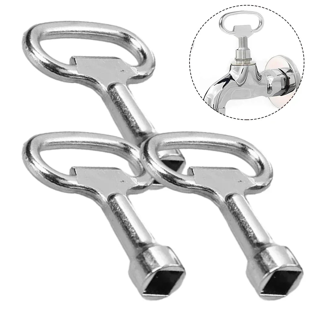 Square Key 3Pcs Square Key Plumbing Hole Faucet Key Water Valve Tap 8mm Vent Key Heating Key Heating Vent Key Square Socket Lock