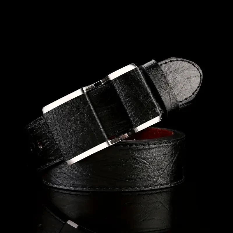 Men's Business Belt Smooth Buckle Leisure Belt Jeans Belt Suit Pants Belt