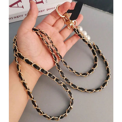 Mobile Phone Lanyard Women's Long Neck and Shoulder Strap Phone Case Universal Lanyard Long Crossbody Pearl Pickup Chain