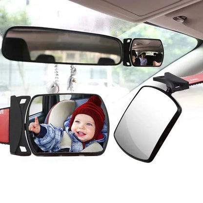 Car rearview mirror, children's observation mirror, indoor auxiliary mirror, 360 degree rotation, car mounted rearview mirror