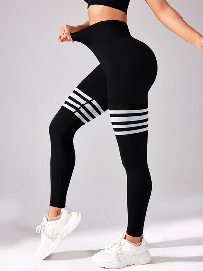 Women V Back Line Leggings Butt Lifting Gym Fitness Athletic Workout Elastic Leggins Outdoor Yoga Pants Sports Training Tights