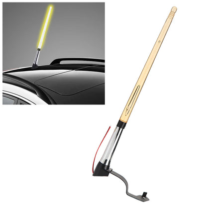 Universal 12V Car External Light Antenna Car Flagpole Light Antenna Car Exterior Light  Yellow Light Flag Pole Light Antenna