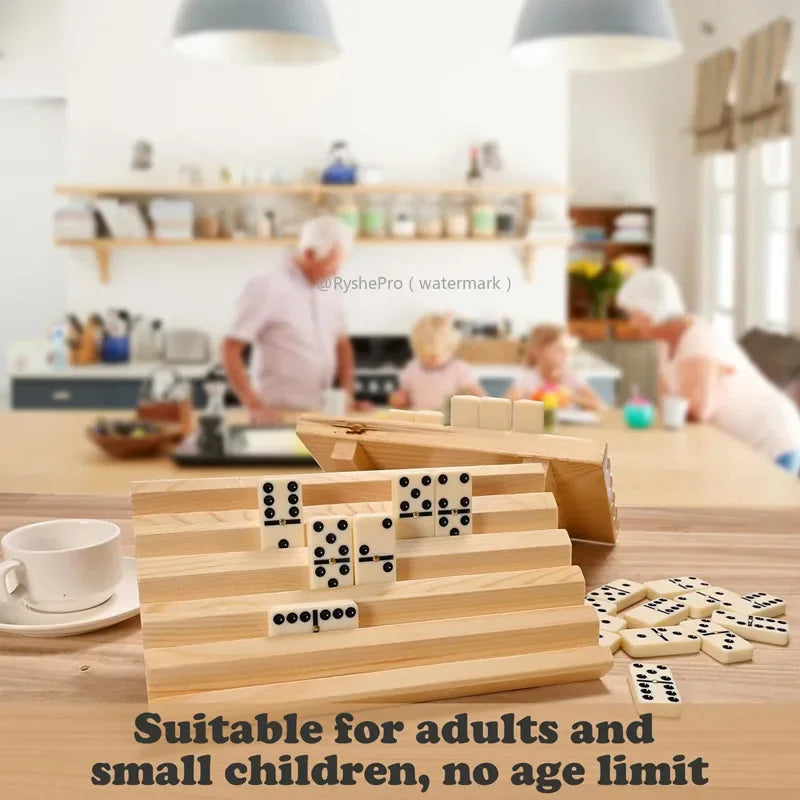 Dominos Set for Adults Dominoes Classic Board Games 28 Tiles with Wood Case Double 6 Dominoes Games for Kids Family Game Nights