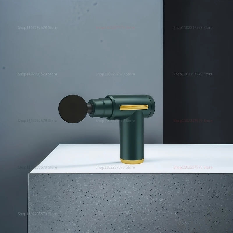 Portable Mini Electric Massager Gun for Body Deep Tissue Muscle Relaxation With LED Touch Screen 4Replaceable Massage Head