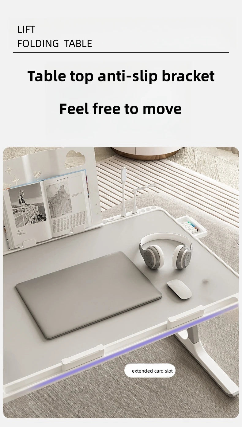 Laptop Bed Tray Table, Adjustable Laptop Bed Table,Portable Standing Desk with Storage Drawer,Foldable Lap Tablet Table for Sofa