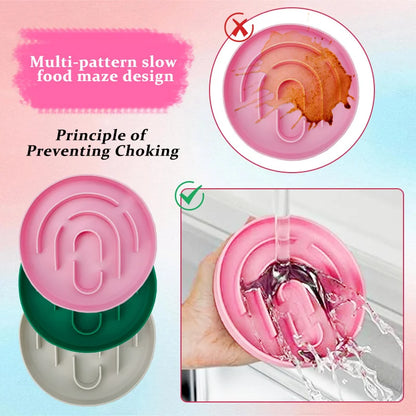 Pet Slow Feeder Bowl Cat Dog Silicone Non slip Slower Food Feeding Dishes Durable Pet Bowl for Large Medium Small Dogs Puppy