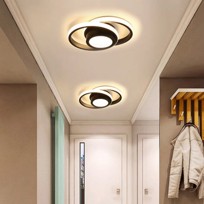 LED Ceiling Light 2 Rings Creative Design Modern Ceiling Lamp Indoor Lighting Fixtures Hallway Balcony Aisle Office Lustre