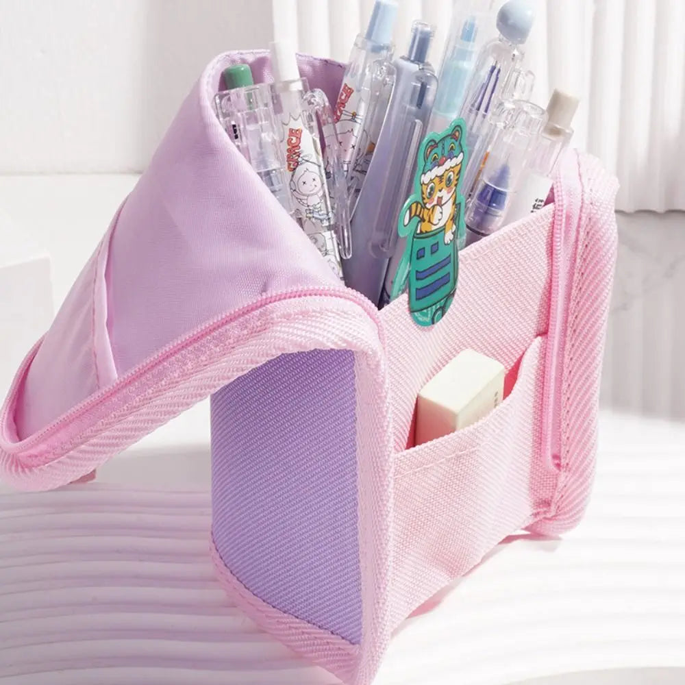 Student Supplies Folding Pencil Case Creative Stainproof Stationery Bag Simple Portable Storage Bag Desktop Organizer