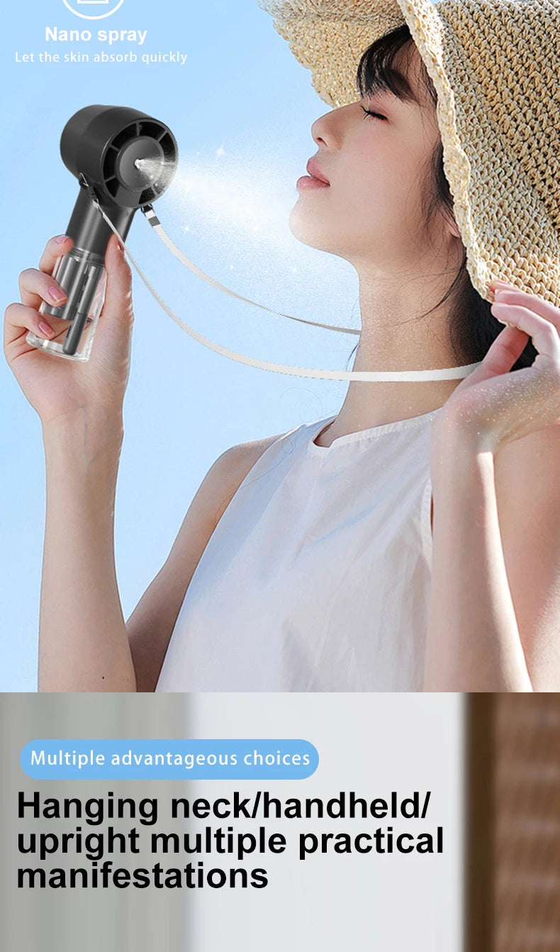 Mini Handheld Fan Portable Misting Fans Adjustable Handheld Fan for Commuters Water Humidifier Cooling Gadget
