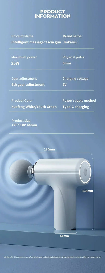 NEW Portable AI Fascial Massage Gun Electric Percussion Massager Body Relaxation With 4 Replaceable Massage Head LED Night Light