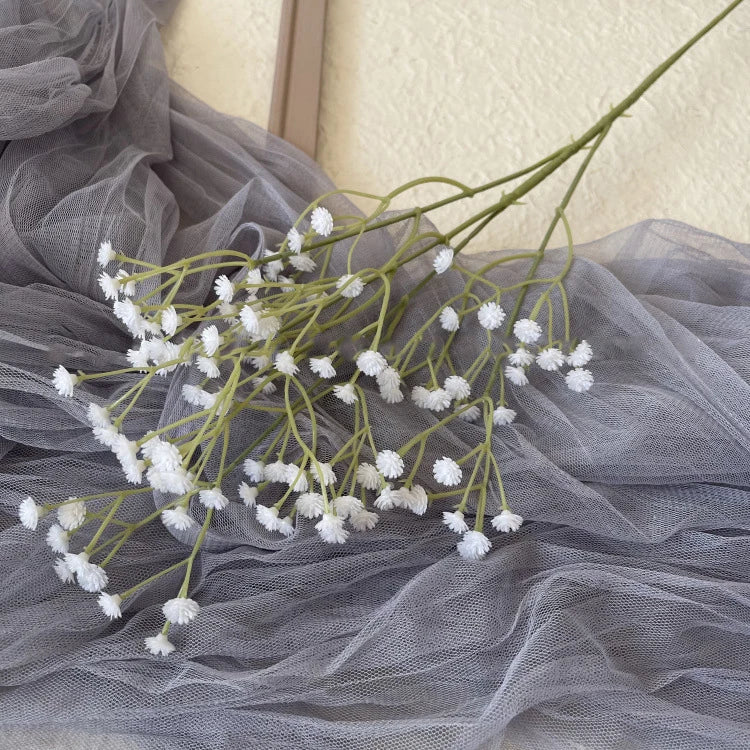 Artificial Plastic Soft Rubber Gypsophila Babys Breath Flower Branches Wedding Bouquet Floral Arrangement Accessories Home Decor