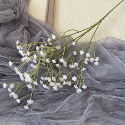 Artificial Plastic Soft Rubber Gypsophila Babys Breath Flower Branches Wedding Bouquet Floral Arrangement Accessories Home Decor