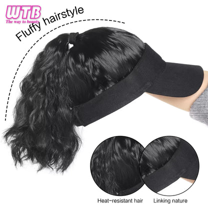 Hat With Hair Attached For Women Ponytail Curly Hair Hair Wig With Hair Cap Styling Baseball Baseball Cap Ponytail Hat Wig