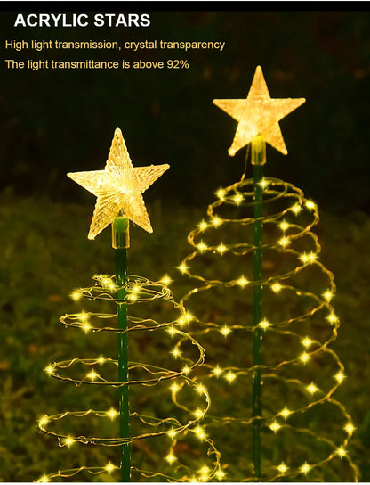 Christmas Solar Light LED Luminous Christmas Tree Ornament Outdoor Waterproof Decorative Lamp String Festival Garden Decorations
