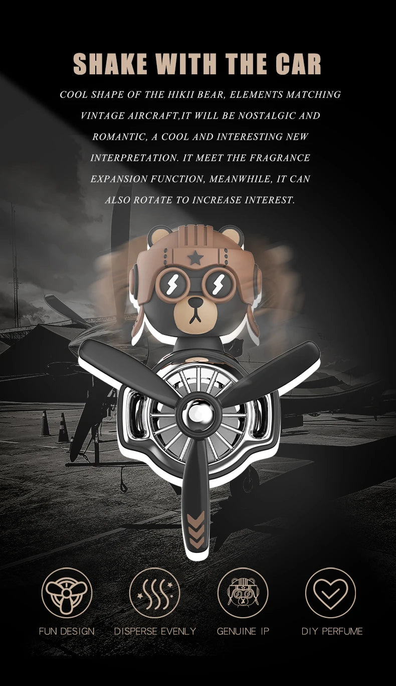 DIY perfume Odorless ornament plane pilot bear car air fresheners decorations accessories aroma vent clip fragrance diffuser men