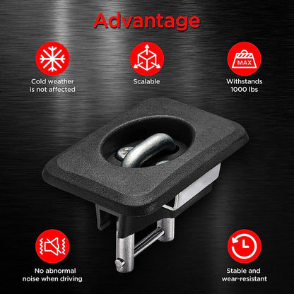 Truck Tie Down Anchor For Ford F-150 2015-2023 F250 F350 Super Duty 17-23 Trunk Retractable Bed Side Wall Hook Ring Anchor Clip