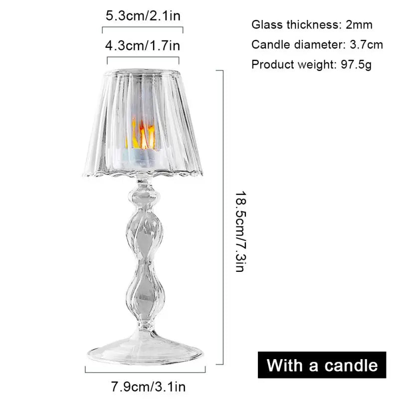 Glass Tealight Candle Decorative Lamp Stand Household Desktop Decorative Candlestick Pillar Candle  Wedding Modeling