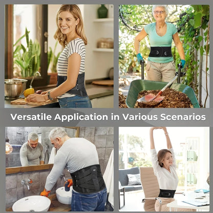 Back Brace for Lower Back Motorcycle Riding with Pulley System, Motorcycle Lumbar Support Belt for Men & Women with Lumbar Pad