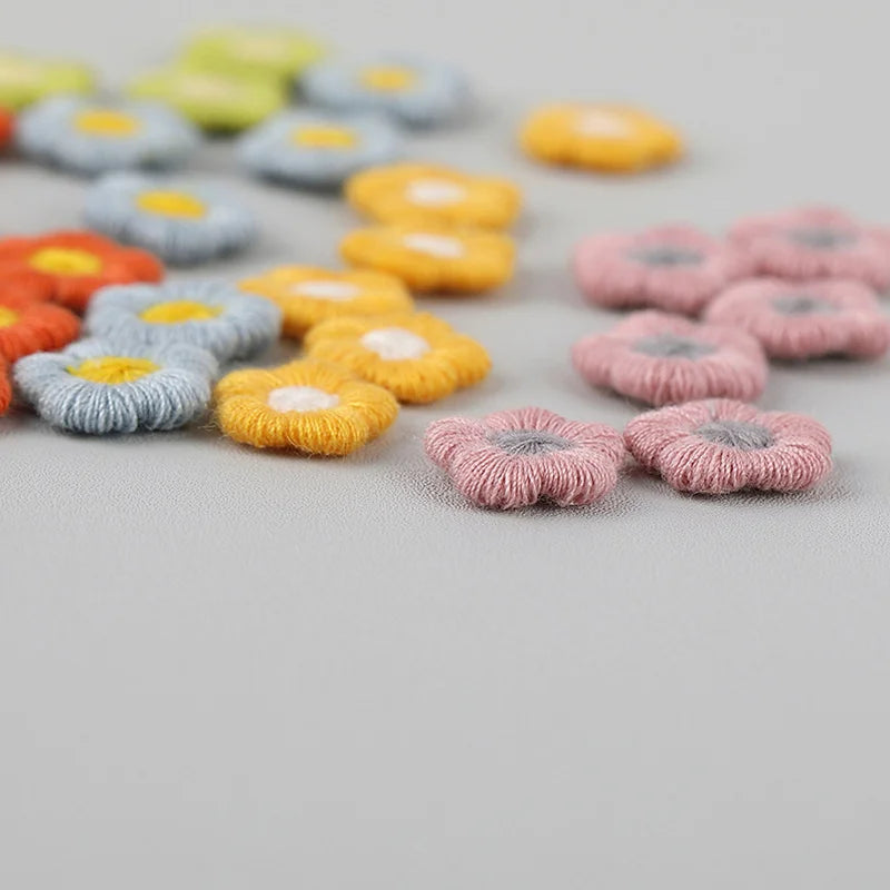 Mini Embroidered Small Flower Patch DIY Earring Accessories Children's Hair Accessories Clothing Accessories