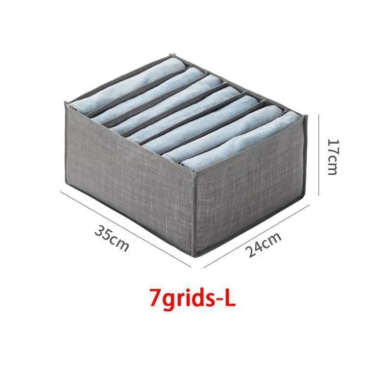 Foldable Storage Organizers Drawer Closet Divider Boxes for Jeans Socks Bra Wardrobe Clothes Storage Underwear Organizers Sets