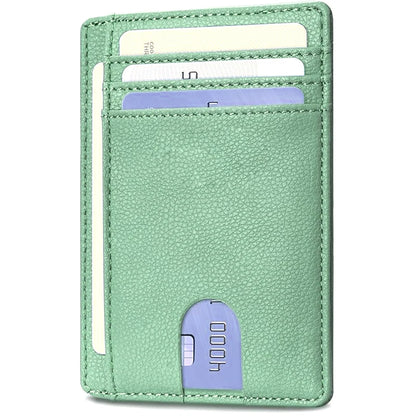 Slim Minimalist Front Pocket RFID Blocking Leather Wallets for Men and Women
