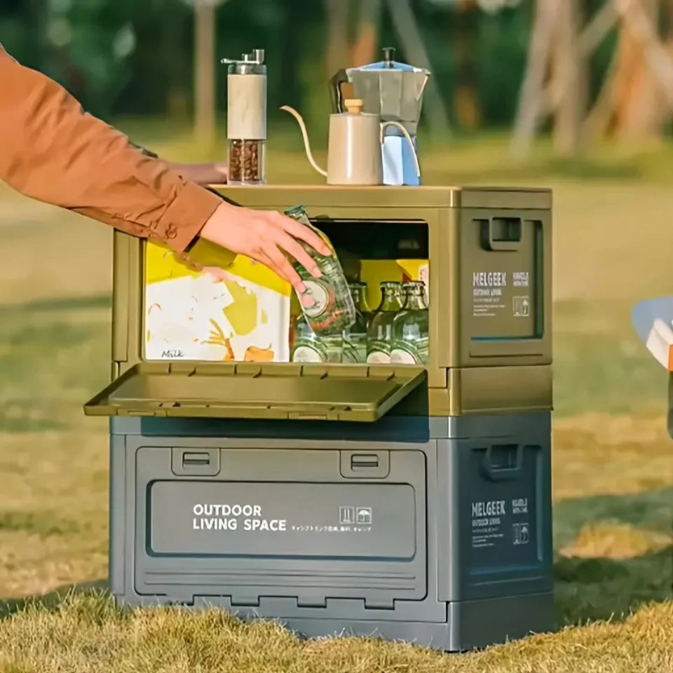 Folding Organizers Box Camping Storage Box Trunk Organizer Camping Picnic Camping Box Folding Outdoor Stool Organizers Storage