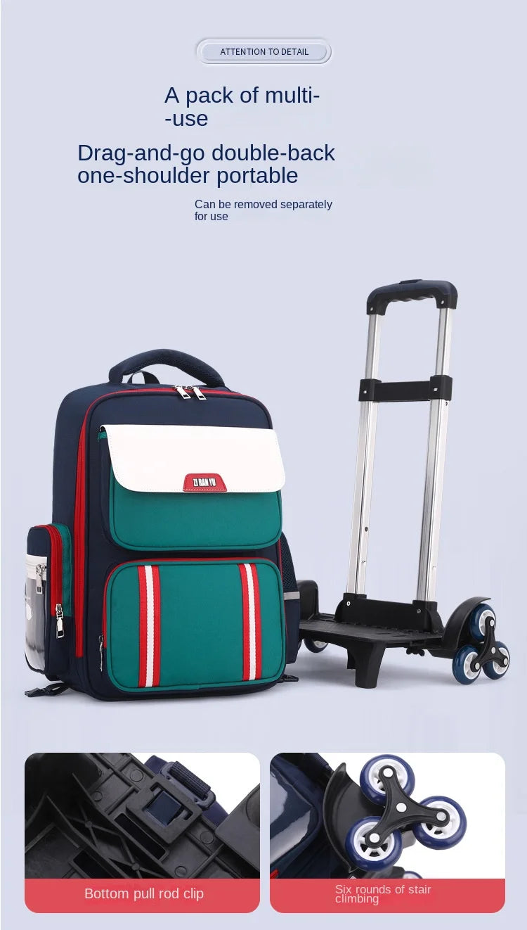 Rolling Backpacks for Primary School Children Trolley School Student Backpack Wheeled Bag Back To School Backpacks with Wheels