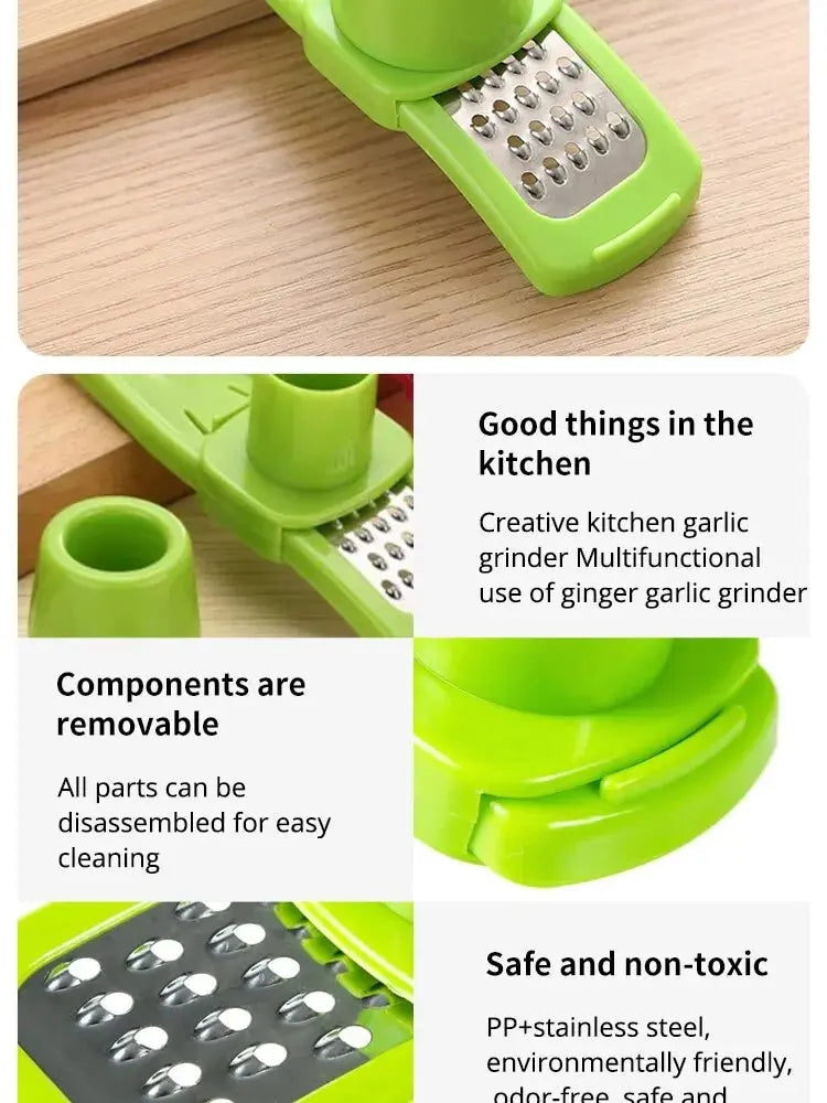 1 Pack Mini Garlic Grinder Creative Garlic Press Kitchen Garlic Mash Manual Garlic Mashing Green Kitchen Gadgets