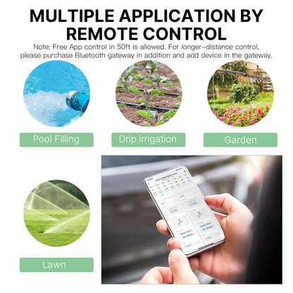Smart Bluetooth Sprinkler Timer - Auto-Programmable Water Controller with 2-Way Rain Delay, Filter Washer & App Control