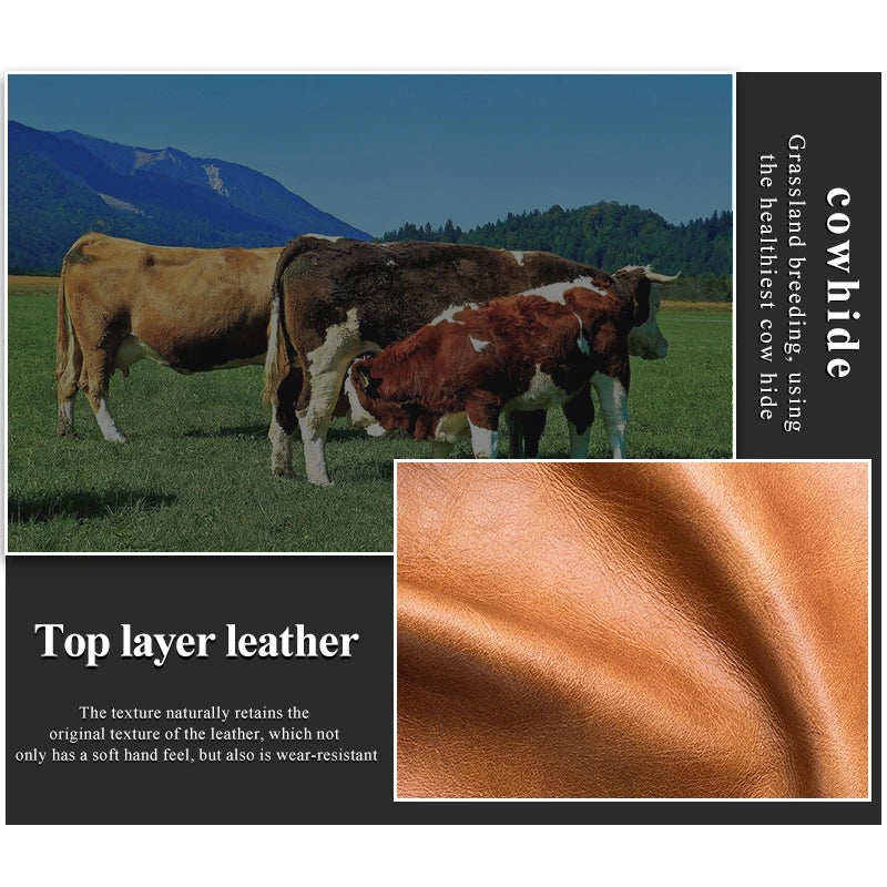 SCHLATUM Genuine Leather RFID Slim Minimalist Card Holder High Quality Apple Airtag Protective Case Men Business Wallet